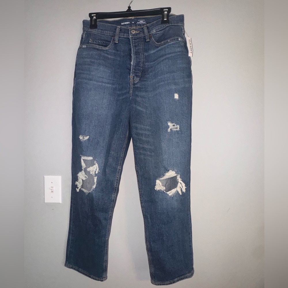 Old Navy, curvy sky, high straight jean
